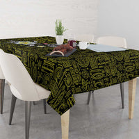 Hawaiian Turtle and Plumeria Tablecloth Polynesian Tattoo and Tribal Elements Pattern Yellow Color LT03 - Polynesian Pride
