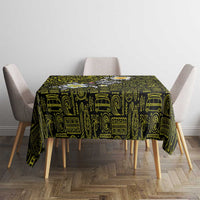 Hawaiian Turtle and Plumeria Tablecloth Polynesian Tattoo and Tribal Elements Pattern Yellow Color LT03 - Polynesian Pride