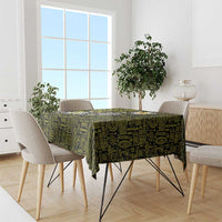 Hawaiian Turtle and Plumeria Tablecloth Polynesian Tattoo and Tribal Elements Pattern Yellow Color LT03 - Polynesian Pride