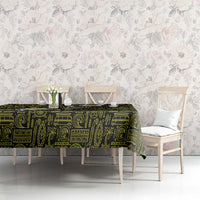 Hawaiian Turtle and Plumeria Tablecloth Polynesian Tattoo and Tribal Elements Pattern Yellow Color LT03 - Polynesian Pride