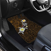 Hawaiian Turtle and Plumeria Car Mats Polynesian Tattoo and Tribal Elements Pattern Orange Color LT03 - Polynesian Pride