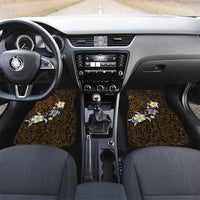 Hawaiian Turtle and Plumeria Car Mats Polynesian Tattoo and Tribal Elements Pattern Orange Color LT03 Set 2pcs - Front Orange - Polynesian Pride