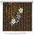 Hawaiian Turtle and Plumeria Shower Curtain Polynesian Tattoo and Tribal Elements Pattern Orange Color