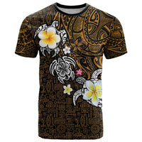 Hawaiian Turtle and Plumeria T Shirt Polynesian Tattoo and Tribal Elements Pattern Orange Color LT03 Orange - Polynesian Pride