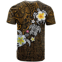 Hawaiian Turtle and Plumeria T Shirt Polynesian Tattoo and Tribal Elements Pattern Orange Color LT03 - Polynesian Pride