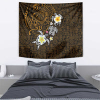 Hawaiian Turtle and Plumeria Tapestry Polynesian Tattoo and Tribal Elements Pattern Orange Color LT03 - Polynesian Pride