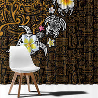 Hawaiian Turtle and Plumeria Window Curtain Polynesian Tattoo and Tribal Elements Pattern Orange Color LT03 - Polynesian Pride
