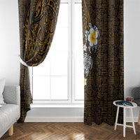 Hawaiian Turtle and Plumeria Window Curtain Polynesian Tattoo and Tribal Elements Pattern Orange Color LT03 - Polynesian Pride