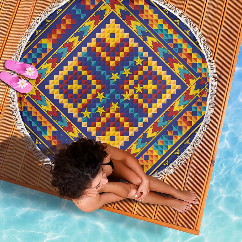 Kolose-Tuvalu Crochet Beach Blanket with Polynesian and Pacific Tattoos LT03 - Polynesian Pride