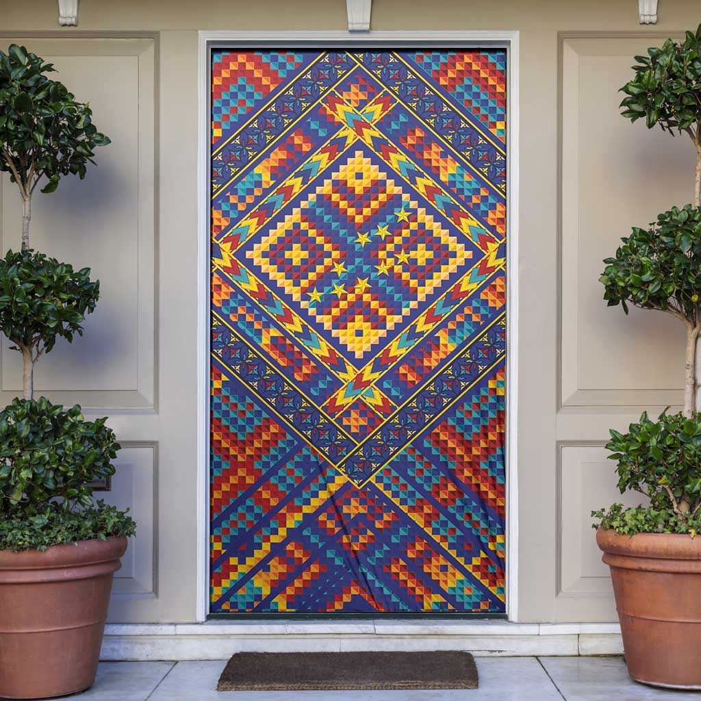 Kolose-Tuvalu Crochet Door Cover with Polynesian and Pacific Tattoos LT03 Navy - Polynesian Pride