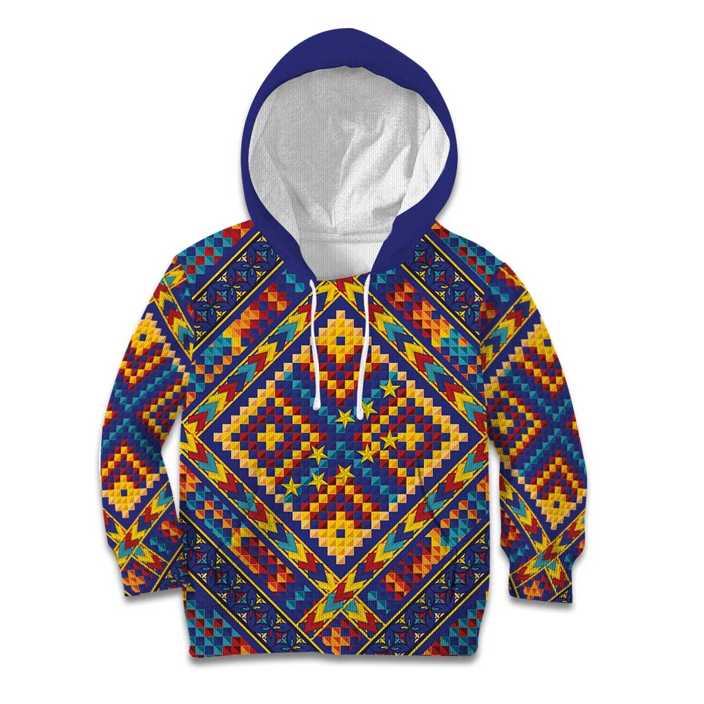 Kolose-Tuvalu Crochet Kid Hoodie with Polynesian and Pacific Tattoos LT03 Hoodie Navy - Polynesian Pride