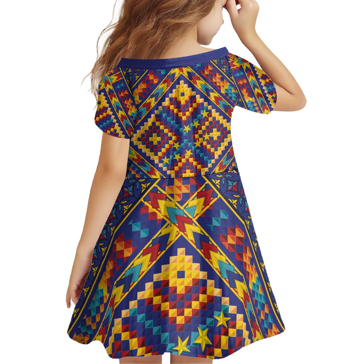 Kolose-Tuvalu Crochet Kid Short Sleeve Dress with Polynesian and Pacific Tattoos LT03 - Polynesian Pride