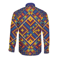 Kolose-Tuvalu Crochet Long Sleeve Button Shirt with Polynesian and Pacific Tattoos LT03 - Polynesian Pride