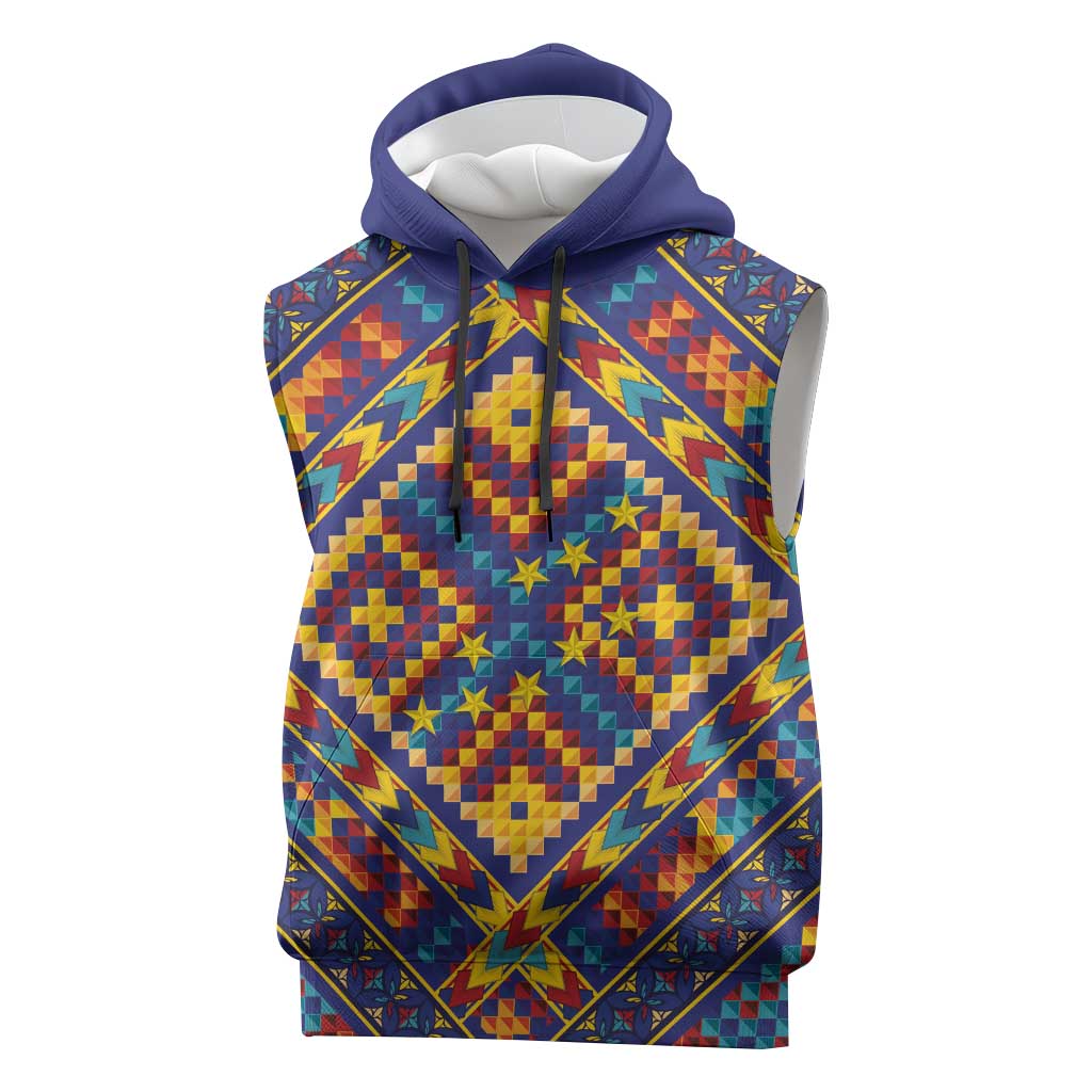 Kolose-Tuvalu Crochet Sleeveless Hoodie with Polynesian and Pacific Tattoos LT03 Navy - Polynesian Pride