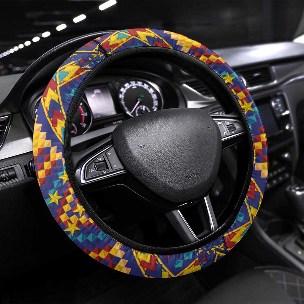 Kolose-Tuvalu Crochet Steering Wheel Cover with Polynesian and Pacific Tattoos LT03 Universal Fit Navy - Polynesian Pride