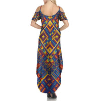 Kolose-Tuvalu Crochet Summer Maxi Dress with Polynesian and Pacific Tattoos LT03 - Polynesian Pride