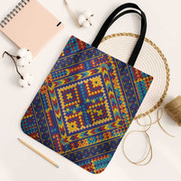 Kolose-Tuvalu Crochet Tote Bag with Polynesian and Pacific Tattoos LT03 Black Strap One Size Navy - Polynesian Pride