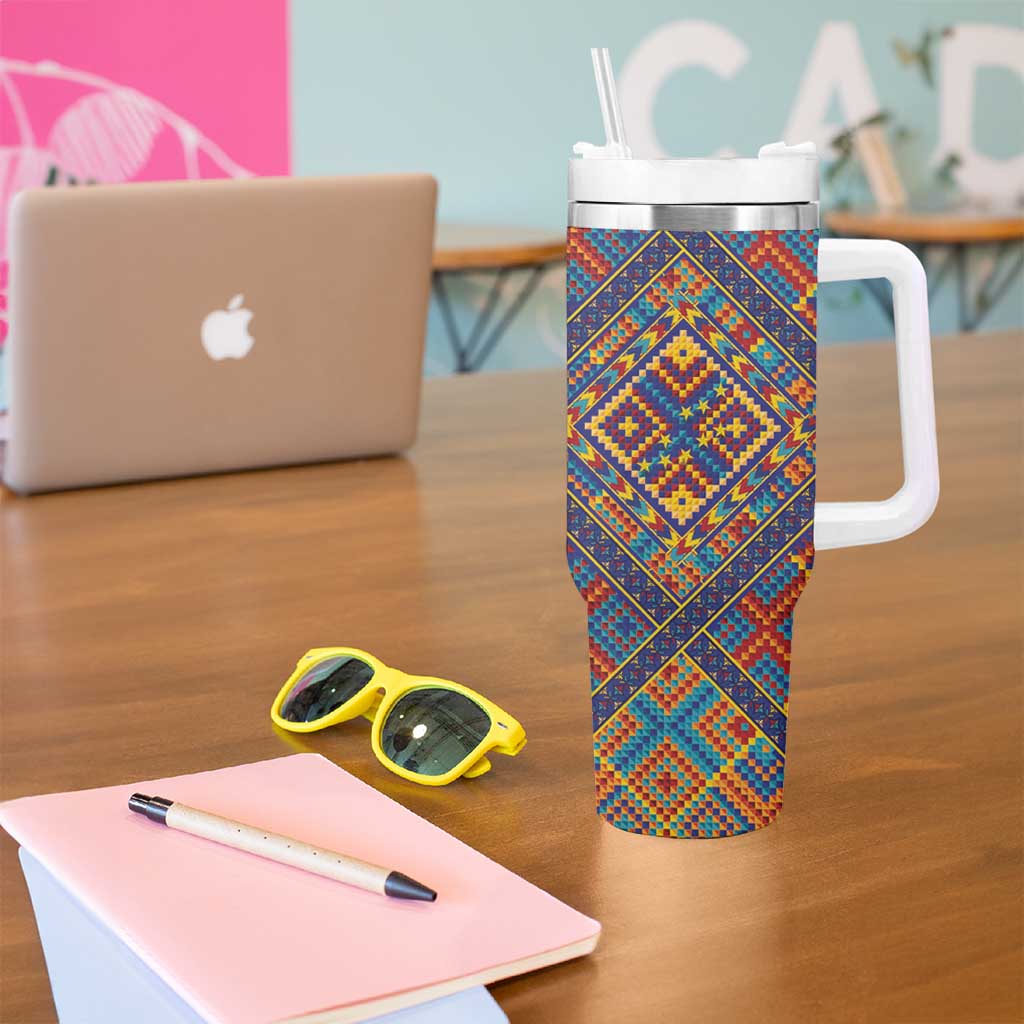 Kolose-Tuvalu Crochet Tumbler With Handle with Polynesian and Pacific Tattoos LT03 - Polynesian Pride