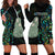 New Zealand Hoodie Dress Silver Fern and Hei Tiki with Papua Shell Maori Tribal LT03 - Polynesian Pride