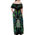 Custom New Zealand Off Shoulder Maxi Dress Silver Fern and Hei Tiki with Papua Shell Maori Tribal LT03 - Polynesian Pride