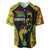 Personalised Vanuatu Running Baseball Jersey Footprint and Hibiscus Polynesian Style