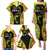 Personalised Vanuatu Running Family Matching Puletasi and Hawaiian Shirt Footprint and Hibiscus Polynesian Style