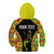 Personalised Vanuatu Running Kid Hoodie Footprint and Hibiscus Polynesian Style