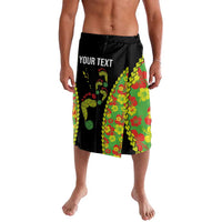 Personalised Vanuatu Running Lavalava Footprint and Hibiscus Polynesian Style LT03 Black - Polynesian Pride