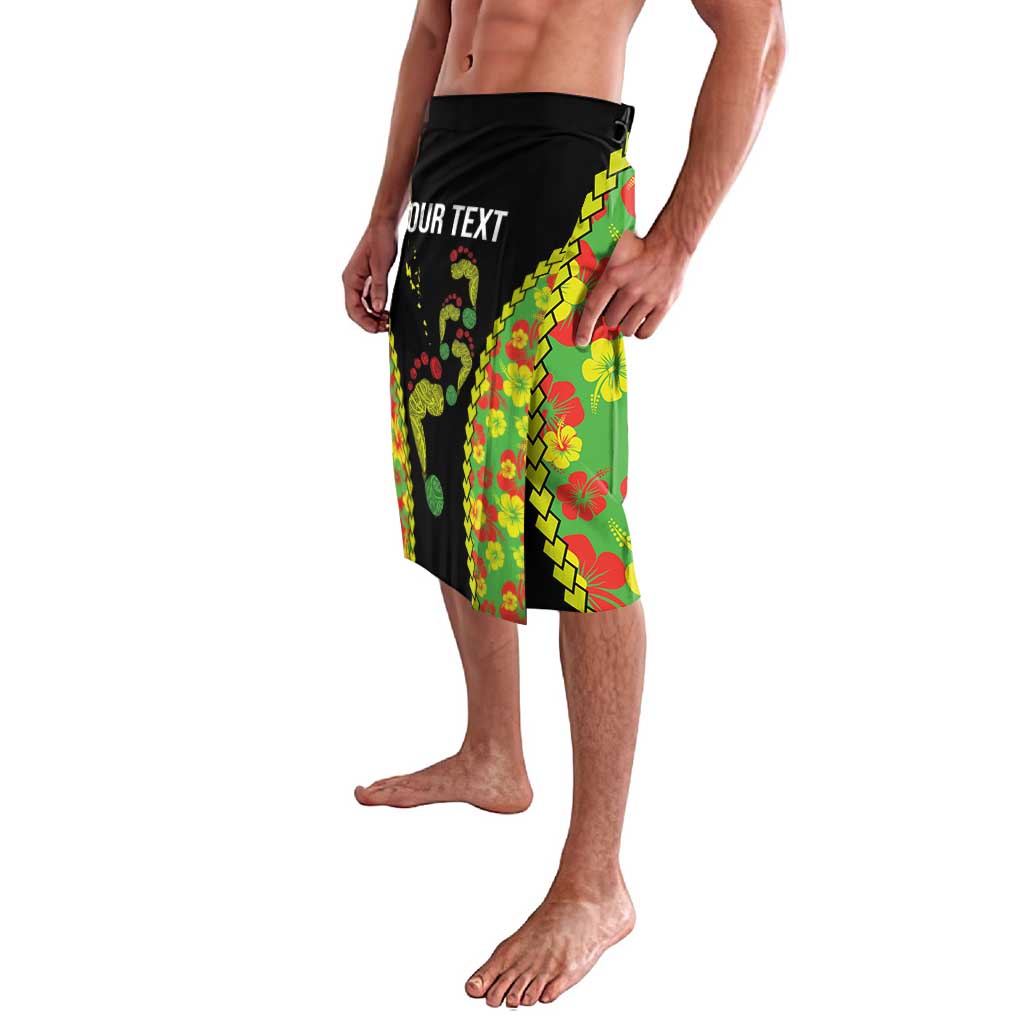 Personalised Vanuatu Running Lavalava Footprint and Hibiscus Polynesian Style LT03 - Polynesian Pride