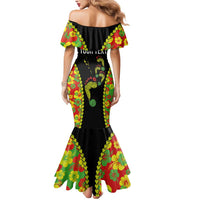 Personalised Vanuatu Running Mermaid Dress Footprint and Hibiscus Polynesian Style LT03 - Polynesian Pride