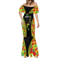 Personalised Vanuatu Running Mermaid Dress Footprint and Hibiscus Polynesian Style LT03 - Polynesian Pride