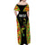 Personalised Vanuatu Running Off Shoulder Maxi Dress Footprint and Hibiscus Polynesian Style