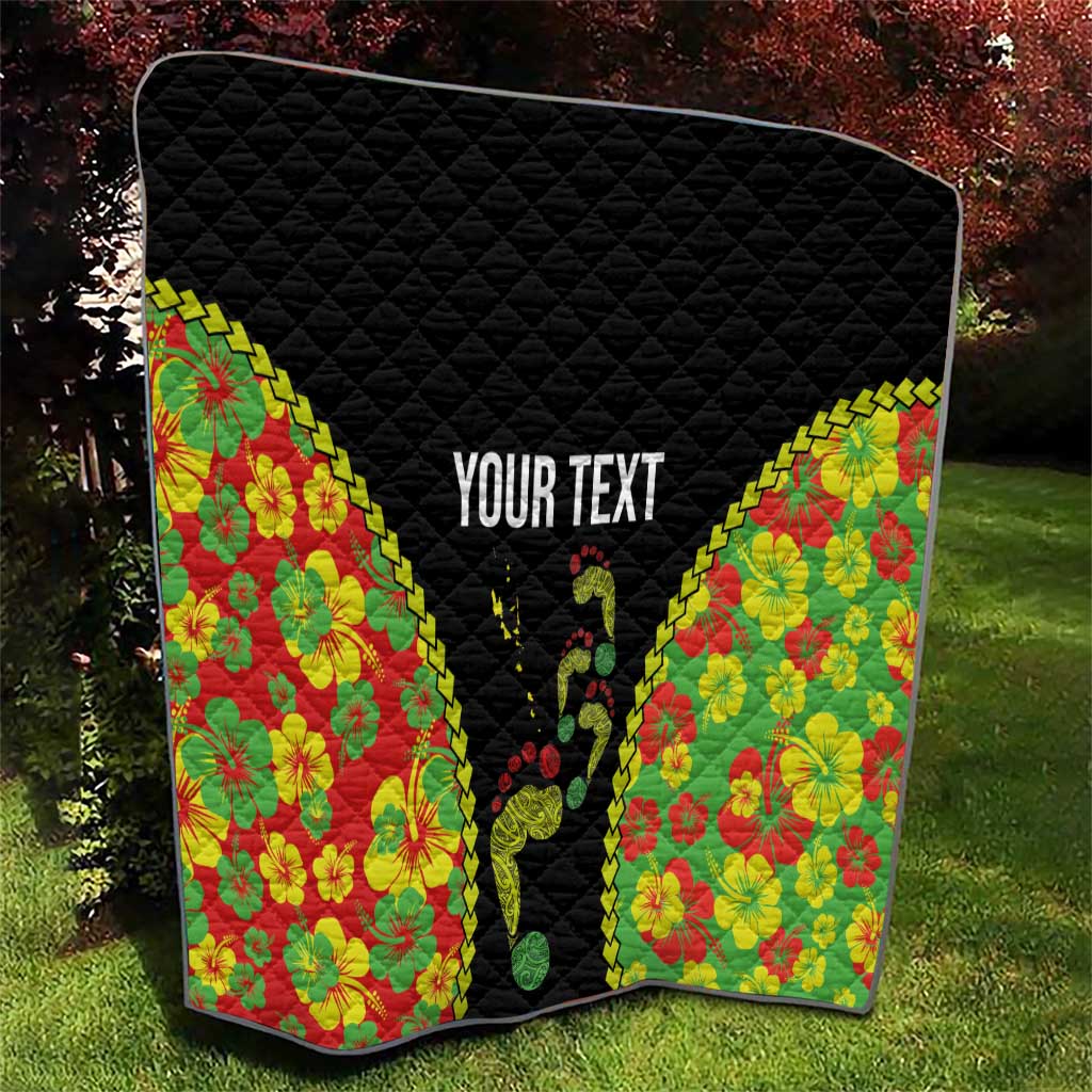 Personalised Vanuatu Running Quilt Footprint and Hibiscus Polynesian Style LT03 - Polynesian Pride