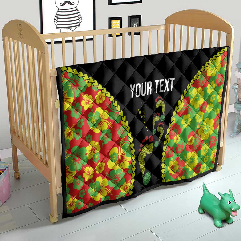 Personalised Vanuatu Running Quilt Footprint and Hibiscus Polynesian Style LT03 - Polynesian Pride