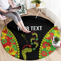 Personalised Vanuatu Running Round Carpet Footprint and Hibiscus Polynesian Style LT03 - Polynesian Pride