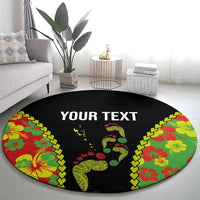 Personalised Vanuatu Running Round Carpet Footprint and Hibiscus Polynesian Style LT03 - Polynesian Pride