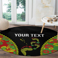 Personalised Vanuatu Running Round Carpet Footprint and Hibiscus Polynesian Style LT03 - Polynesian Pride