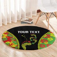 Personalised Vanuatu Running Round Carpet Footprint and Hibiscus Polynesian Style LT03 - Polynesian Pride