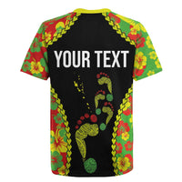 Personalised Vanuatu Running Rugby Jersey Footprint and Hibiscus Polynesian Style LT03 - Polynesian Pride