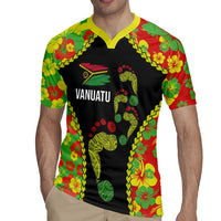 Personalised Vanuatu Running Rugby Jersey Footprint and Hibiscus Polynesian Style LT03 - Polynesian Pride