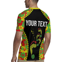 Personalised Vanuatu Running Rugby Jersey Footprint and Hibiscus Polynesian Style LT03 - Polynesian Pride
