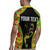 Personalised Vanuatu Running Rugby Jersey Footprint and Hibiscus Polynesian Style