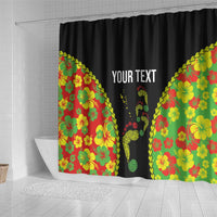 Personalised Vanuatu Running Shower Curtain Footprint and Hibiscus Polynesian Style LT03 - Polynesian Pride