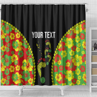 Personalised Vanuatu Running Shower Curtain Footprint and Hibiscus Polynesian Style LT03 - Polynesian Pride