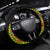 Vanuatu Running Steering Wheel Cover Footprint and Hibiscus Polynesian Style