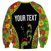 Personalised Vanuatu Running Sweatshirt Footprint and Hibiscus Polynesian Style LT03 - Polynesian Pride