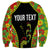 Personalised Vanuatu Running Sweatshirt Footprint and Hibiscus Polynesian Style