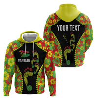 Personalised Vanuatu Running Zip Hoodie Footprint and Hibiscus Polynesian Style LT03 - Polynesian Pride