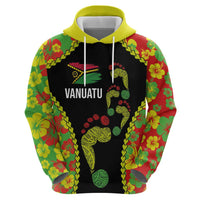 Personalised Vanuatu Running Zip Hoodie Footprint and Hibiscus Polynesian Style LT03 - Polynesian Pride