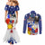 Filipino American History Month Couples Matching Mermaid Dress and Long Sleeve Button Shirts Filipino Coat Of Arms and American Eagle Splash Style LT03 - Polynesian Pride